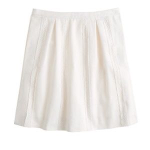 JCrew White Lace Striped A-Line Skirt Sz 2